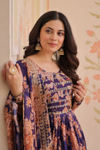 Russian Silk Rich  Digital Print Gown